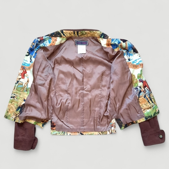 Vtg Japanese Americana Yuki Torii Victorian Fox Hunting Jacket Horse Graphics - Picture 12 of 16